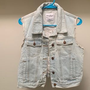 Worn once. Lace jean jacket.